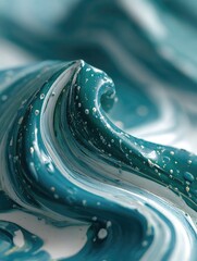 Swirled paint textures, blue and white, gold flecks