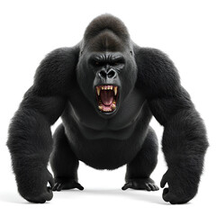 Fototapeta premium Chimpanzee, Gorilla on White Background, Photorealistic, Full Body, High-Resolution
