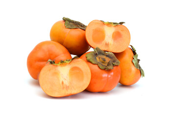 Slice persimmon  isolated on white background