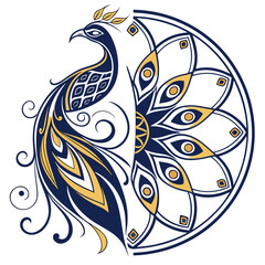 Mandala created with fluid art pouring technique, swirling