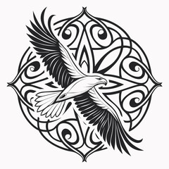 Mandala formed by patterns of highly reflective liquid metal