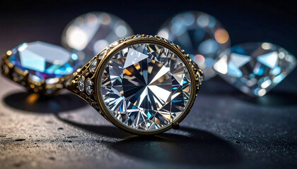 The beautiful sparkle of an elegant diamond ring