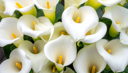 Beautiful white calla lily bouquet