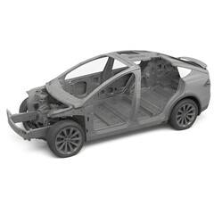 Porcelain-like feel gray car chassis model