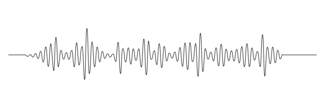 Sound wave icon, podcast player interface, music symbol, sound wave. Microphone sound wave. The sound wave set. Sound waves for voice message. Audio wave icon. Waveform pattern for music player or app