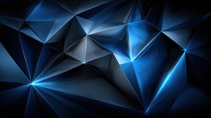 Fototapeta premium Blue faceted polygonal abstract with light and dark textures