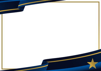 luxury modern certificate border frame blue navy and golden banner design
