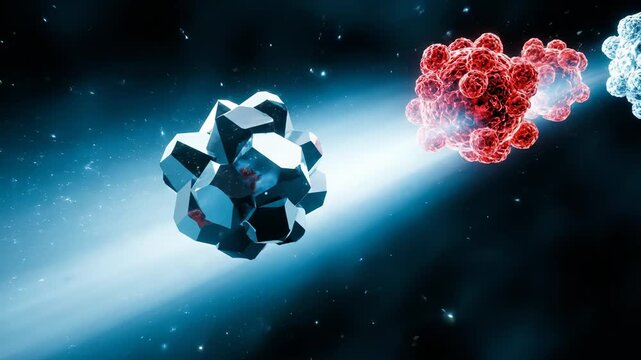 Abstract Virus Cells Floating in Space, Medical Animation