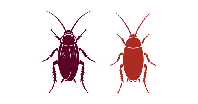 Simple flat icon vector of a cockroach