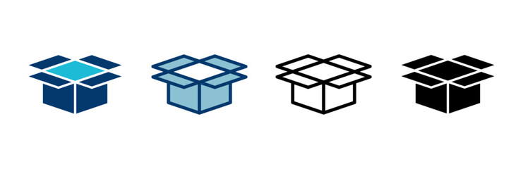 Box icon vector isolated on white background. Cardboard box, packaging open. Box vector icon