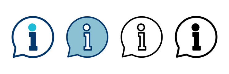 Information icon vector isolated on white background. Info sign. About us