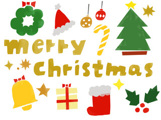 手描きあしらいセット　イラスト　クリスマス　かわいい