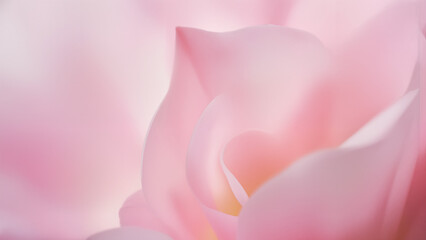 Soft-focus floral close-up, overlapping petals, glowing translucency, dreamy pastel palette, abstract photography style