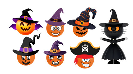 set of halloween icons vector