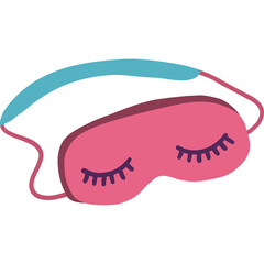 Cartoon Pink Sleep Mask with Closed Eyelashes and Light Blue Strap for Relaxation and Comfort
