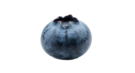 Close Up Of A Fresh Blueberry With Water Droplets On Black Background