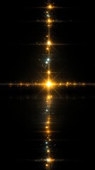 Symmetrical shining lights over dark field, bokeh effect