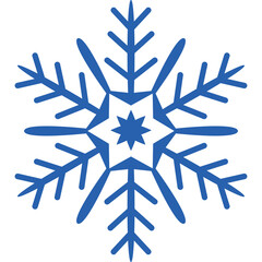 A Detailed Blue Snowflake Illustration with a Transparent Background Perfect for Winter Themed Designs and Graphics