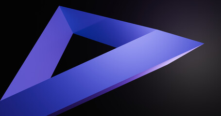 abstract 3d blue triangle on dark background