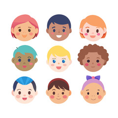 Geometric shapes with cute faces. Funny geometrical figures. Set of basic forms with eyes and mouth. Isolated flat vector illustration.