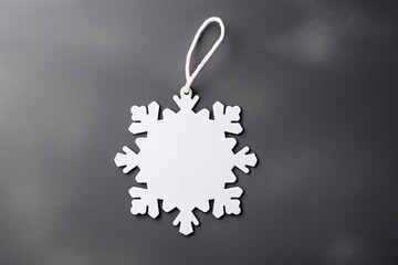 Gift tag snowflake shape white.
