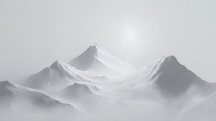Mystical winter misty mountains snow nature snowy.