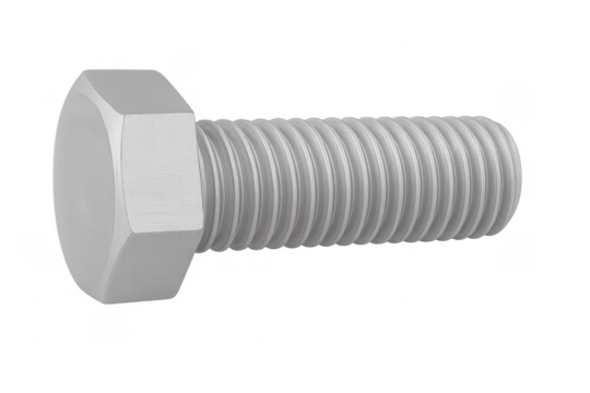 Metal hexagon head bolt with threaded body