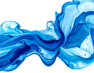 Swirling, flowing pattern of blue hues with a marbled, organic feel against a clean, isolated black background