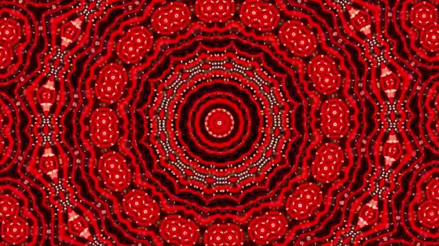 Kaleidoscope Red Background, Abstract Psychedelic, Patterns Motion Video Background, Rotating Colorful Mandalas, Festival Animated Backdrop, Rangoli Ceremony Tradition Background Video