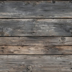 Seamless Close-up of Gray Weathered Reclaimed Wood Planks: Horizontal Rustic Texture Background