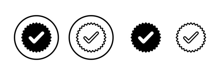 Approved icon logo design. Certified Medal Icon