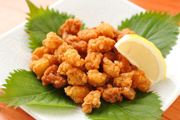 Japanese Nankotsu Karaage with Lemon, Chicken Cartilage Fried