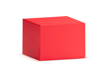Fototapeta premium Red Cardboard box, transparent background