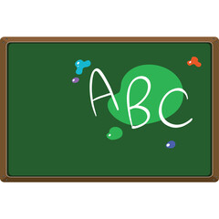 green blackboard with chalk on blackboard