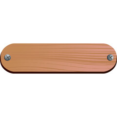 A Flat Design Wooden Sign With Rounded Corners Secured By Two Silver Screws On A Transparent Background Simple And Clean Graphic Element