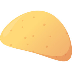 A Flat Yellow Round Object With Small Brown Dots On A Transparent Background