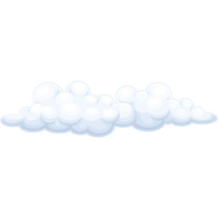 A Fluffy White Cloud Shape Against A Transparent Background With Soft Blue Accents
