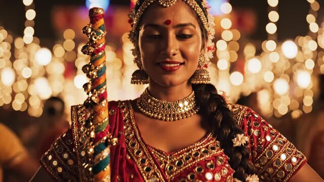 Graceful Garba Dancer: Celebrating Navratri