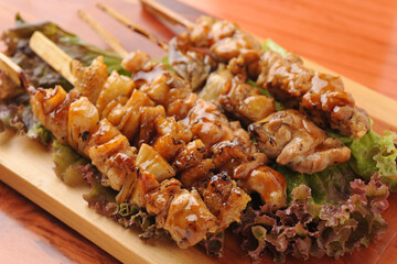 Appetizing Japanese Yakitori Skewers with Sweet Teriyaki Sauce