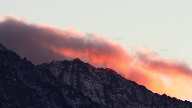 winter sunset in the sierra nevada mountains