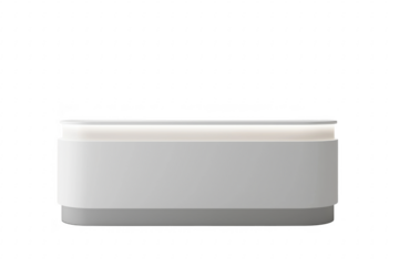 Modern reception desk illuminated isolated on a transparent background