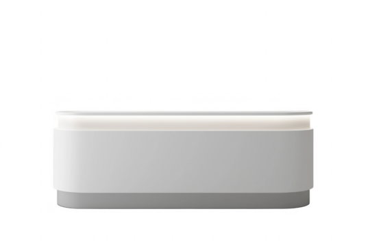 Modern reception desk illuminated isolated on a transparent background