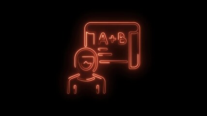 Neon learning education concept student with vr headset studying math in virtual reality - Powered by Adobe