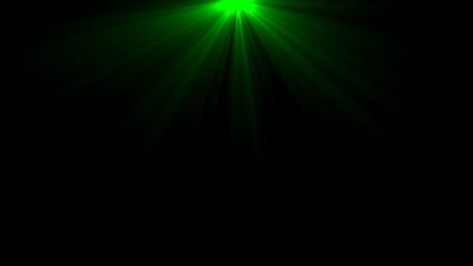 Green light rays emanating from top center beam spotlight