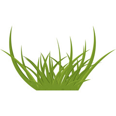 Green Grass Clump With Leafy Blades Detailed Pixel Art On A Transparent Background Isolated