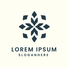 Abstract geometric floral logo design with modern typography for branding