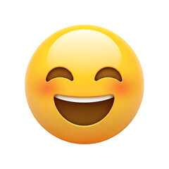 Fototapeta premium Radiant beaming face emoji conveying pure joy and infectious happiness perfect for expressing delight and positive emotions in any digital communication