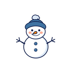 Cute Snowman with Blue Beanie Hat