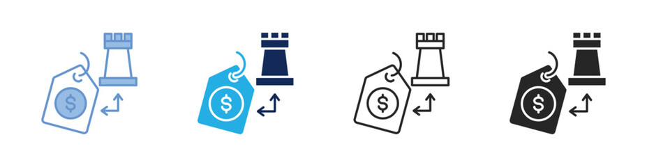 Pricing Strategy Icon Collection Featuring Multiple Styles