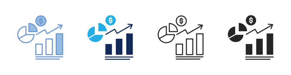 Market Share Icon Collection Featuring Multiple Styles